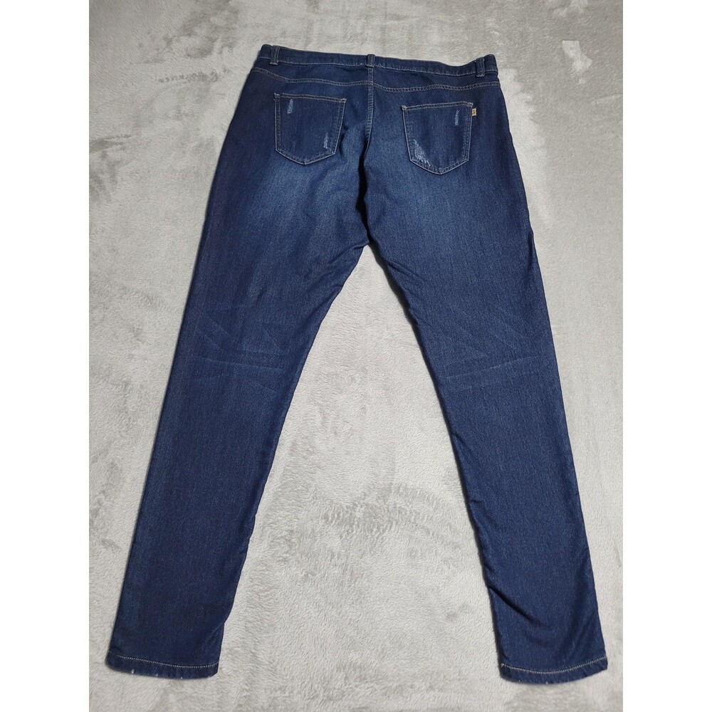 Juicy Couture Jegging Jeans Womens 12 Blue Med Wash Stretch Distressed - Picture 12 of 15